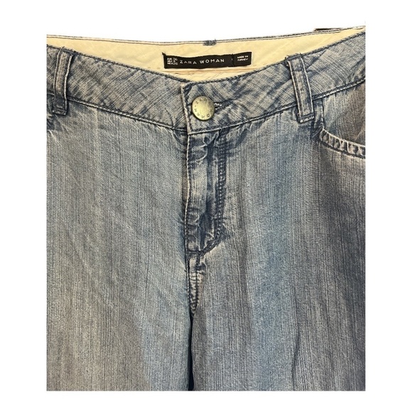 Zara Women Wide Leg Lyocell Pants Size 4 EF1 - Picture 2 of 6